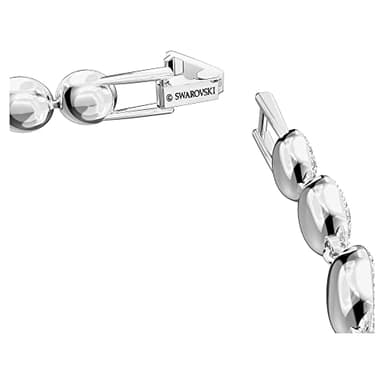 Swarovski Una Angelic Tennis Bracelet, Clear circle-cut Swarovski Crystals with Matching Crystal Pavé on a Rhodium Tone Finish Setting, Part of the Swarovski Una Angelic Collection - Image 3