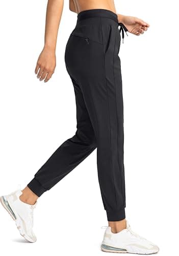 G Gradual Women's Joggers Pants with Zipper Pockets High Waisted Athletic Tapered Sweatpants for Women Workout Lounge (Black, Large) - Image 2