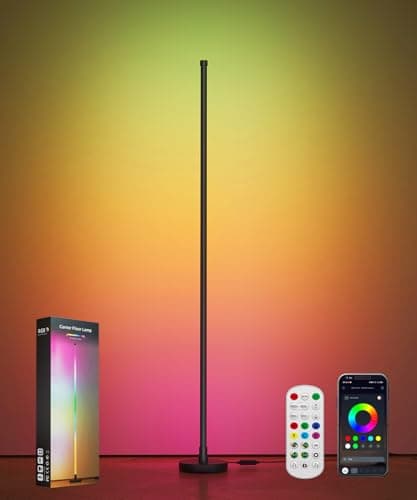 BWGZH Corner Floor Lamp, Smart RGB LED Corner Lamp with Music Sync and 16 Million DIY Colors, App & Remote Control, Color Changing Standing Lamp for Bedroom, Living Room and Gaming Room - Image 1