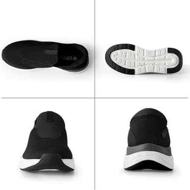 LBTPK Men's Slip On Walking Shoes Non Slip Running Shoes Breathable Tennis Workout Shoes Lightweight Gym Training Sneakers,Black 9 - Image 2