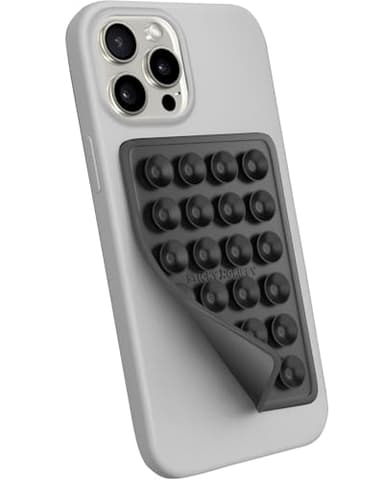StickyGrippy Suction Phone Case Mount, Sillicon Adhesive Phone Accessory for iPhone and Android, Hands-Free Fidget Toy Mirror Shower Phone Holder, Tiktok Videos and Selfies (Black) - Image 1