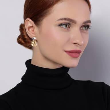 Two Tone Leaf Tassel Earrings 14K Gold Plated and Silver Hanging Earrings Silver Drop Dangle Earrings for Women Trendy - Image 5