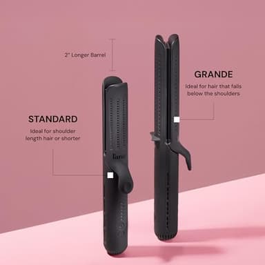 L'ANGE HAIR Le Duo Grande 360° Airflow Styler | 2-in-1 Curling Wand & Titanium Flat Iron Professional Hair Straightener and Curler with Cooling Air Vents to Lock in Style | Adjustable Temp (Black) - Image 2