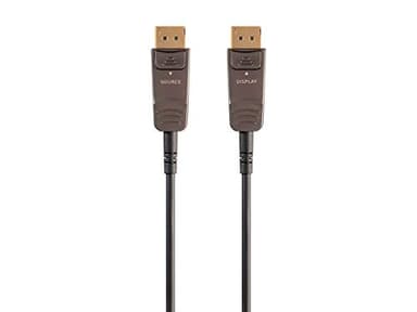 Monoprice DisplayPort Cable - 32.4Gbps, 8K@30Hz, 5K@60Hz, 4K@120Hz, HDR, AMD FreeSync 2.0, Fiber Optic, AOC, 100 Feet - SlimRun AV Series - Image 1