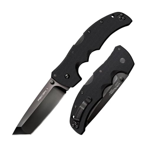 Cold Steel Recon 1 Series Tactical Folding Knife with Tri-Ad Lock and Pocket Clip - Made with Premium CPM-S35VN Steel, Tanto Plain Edge - Image 1
