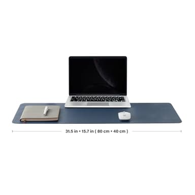 Leather Desk Mat - Non-Slip PU Desk Pad for Office and Home - Desk Organization and Accessories - Ideal for Large Mouse Pad and Desk Mats on Top of Desks (Dark Blue,31.5"x 15.7") - Image 2