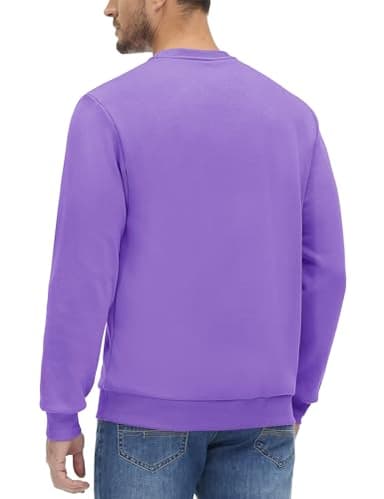 MAGCOMSEN Crewneck Sweatshirts Men Mens Fleece Sweatshirts Mens Crewneck Fleece Crewneck Sweatshirts Work Casual Tops Active Sweatshirts Purple - Image 6