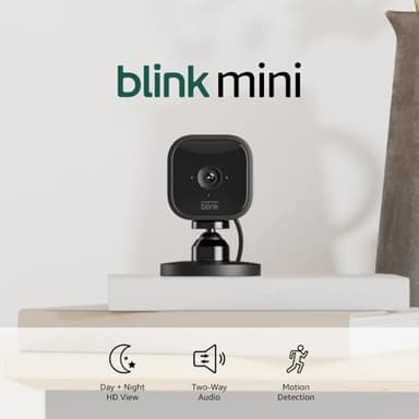 Blink Mini - Compact indoor plug-in smart security camera, 1080p HD video, night vision, motion detection, two-way audio, easy set up, Works with Alexa – 1 camera (Black) - Image 5