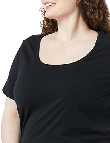 Amazon Essentials Women's Regular-Fit Short-Sleeve Scoop Neck T-Shirt (Available in Plus Size), Pack of 2, Black, XX-Large - Image 6