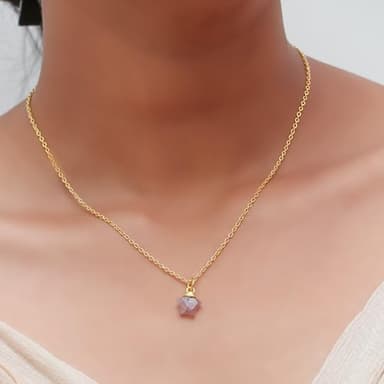 Gempires Aquamarine Star Necklace, Natural Crystal Pendant, March Birthstone Gifts, 14k Gold Plated 18 inch Adjustable Chain, Handmade Jewelry - Image 4