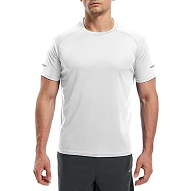 frueo Men’s 3 Pack Athletic T-Shirt Quick Dry Workout Athletic Sports Tee,520,Black Gray White,3XL - Image 2