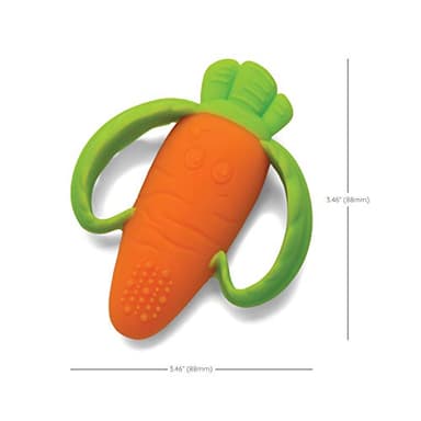 Infantino Lil’ Nibbles Textured Silicone Teether, BPA-Free Baby Teething Toy, Soft, Easy to Hold, Sensory Stimulation for Infants, Carrot - Image 5
