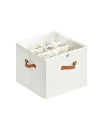 StorageWorks Shoe Organizer for Closet, Fits up to 16 Pairs, Shoe Cubby Storage Containers with Adjustable Dividers and Clear Cover, Beige - Image 1