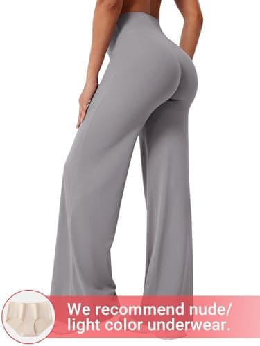 YEOREO Workout Leggings Womens No Front Seam Straight Leggings 31.5" High Waist Buttery Eddiy Gym Yoga Pants Gray XS - Image 2