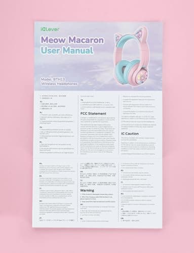 iClever Cat Ear Kids Bluetooth Headphones, LED Lights Up, 74/85dBA Safe Volume Limited, 50H Playtime,Bluetooth 5.2, USB C, Kids Headphones Wireless for Travel iPad Tablet, Meow Macaron Pink - Image 14