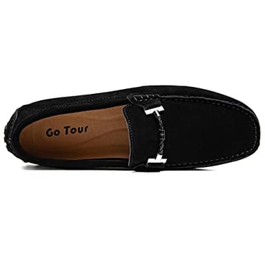 Go Tour New Mens Casual Loafers Moccasins Slip On Driving Shoes Black 10.5/45 - Image 4