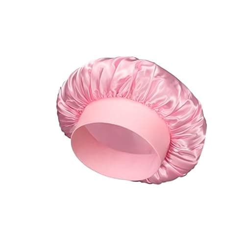 Silk Bonnet for Sleeping Women, Ajustable Hair Bonnet for Curly Hair with Tie Band Shower Caps