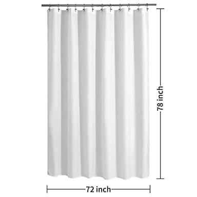ALYVIA SPRING Long Fabric Shower Curtain Liner Waterproof - 72" x 78", Soft & Lightweight Long Shower Curtain with Magnets, Machine Washable - 72x78, White - Image 7
