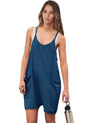 ANRABESS Womens Rompers Summer Casual Loose Sleeveless Overalls Spaghetti Strap Shorts Jumpsuit 2025 Beach Vacation Outfits Medium - Image 8