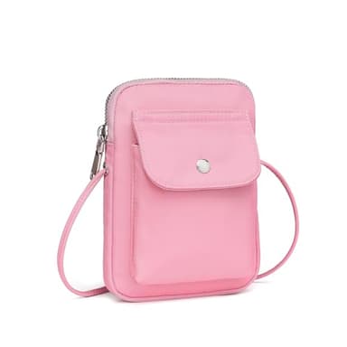 YONBEN nylon Crossbody Lanyard Mobile Phone Bag Stylish Accessory With Adjustable Strap (Nylon/Pink) - Image 8