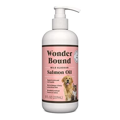 Amazon Brand - Wonder Bound Wild Alaskan Salmon Oil - Skin and Coat Support, Omega 3 Supplement for Dog and Cat , 8 fl oz - Image 1