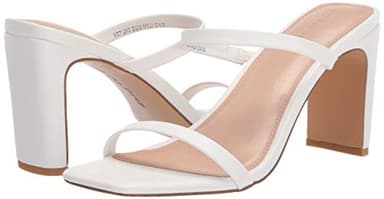 The Drop Women's Avery Square Toe Two Strap High Heeled Sandal, White, 8 - Image 6