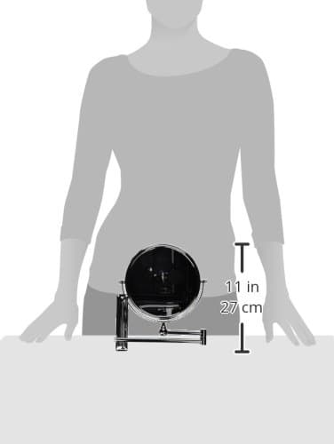 Danielle Creations 8-Inch Double-Sided Wall Mounted Adjustable Height Makeup Mirror, 10x Magnification - Image 2