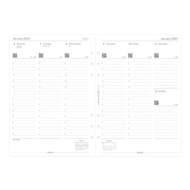 Filofax Calendar Diary Refill, A5 Size, Week-to-View with Appointments, White Paper, English, 2025 (C68521-25) - Image 4