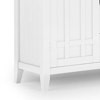 SIMPLIHOME Bedford Buffet - 54 inch Wide Solid Wood 3-Door Sideboard Buffet with Wine Rack in White, Transitional Cabinet for Dining Room or Kitchen with Adjustable Shelves - Image 8
