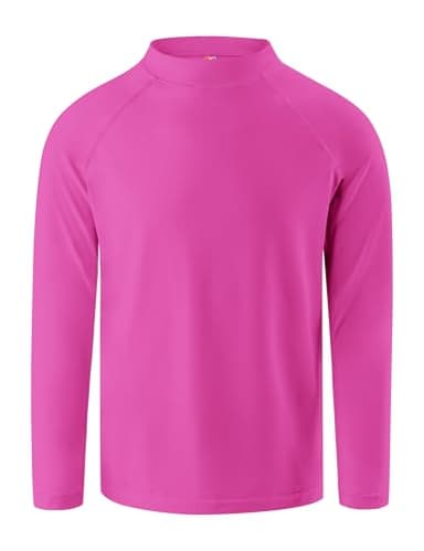Girls Swim Shirt Long Sleeve Rash Guard for Toddler Kids UPF+ 50 Rashguard Sun Protection Surfing Swim Wear Girls Bathing Shirt 4T Rose Pink - Image 1