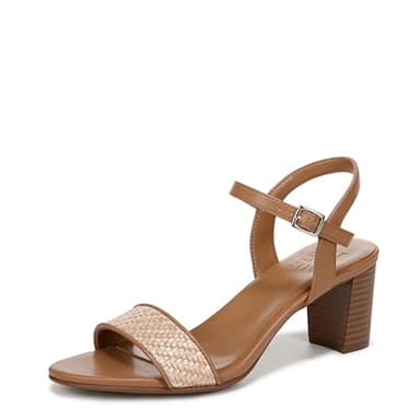 Naturalizer Womens Bristol Heeled Sandal Tan Raffia 9 W - Image 1