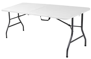 Cosco 6ft Fold-in-Half Blow Molded Folding Table, Indoor/Outdoor, Comfort Handle, Lightweight Plastic Construction - White - Image 5