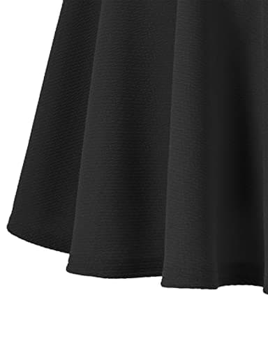 Urban CoCo Women's Basic Versatile Stretchy Flared Casual Mini Skater Skirt (Medium, Black) - Image 5