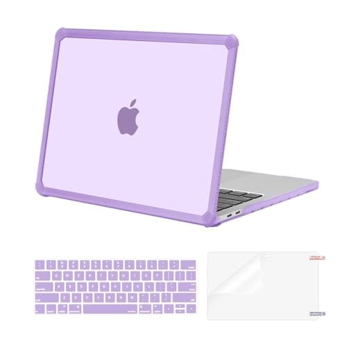 MOSISO Compatible with MacBook Pro 13 inch Case M2 2025-2016 A2338 M1 A2251 A2289 A2159 A1989 A1708 A1706, Anti-Cracking Heavy Duty Plastic TPU Bumper Hard Case&Keyboard Skin&Screen Film, Purple - Image 1