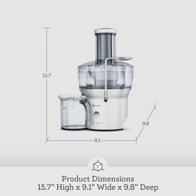 Breville BJE200XL Juice Fountain Compact Centrifugal Machine, 25 fl oz, Silver - Image 6