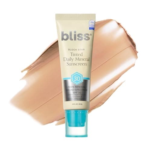 Bliss Block Star SPF 30 Daily Tinted Mineral Sunscreen with Zinc Oxide - All Skin Tones - 100% Mineral Broad Spectrum Sunscreen with Titanium Dioxide & Antioxidant Blend- 1.4 fl oz. - Image 1