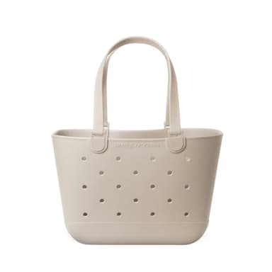 Simple Modern Large Beach Bag | Waterproof Getaway Rubber Tote with Zipper Pocket for Travel, Pool, Boat, Groceries, Sports | Almond Birch - Image 1
