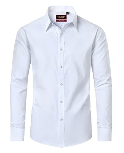 Lion Nardo White Dress Shirt for Men Mens Dress Shirts Long Sleeve Button Down Shirt Regular Big and Tall Dress Shirts - Image 1