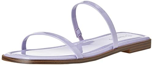 The Drop Women's Paris Square Toe Two Strap Flat Sandal, Lavender Patent, 7 - Image 1