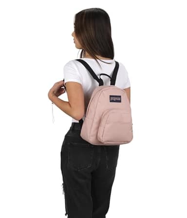 JanSport Half Pint Mini Backpack, 10.2 L - Durable Mini Bag Purse with Adjustable Shoulder Straps, Single Main Compartment, Zippered Stash Pocket, Misty Rose - Image 6