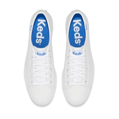 Keds Women's Triple Kick Leather Sneaker, White, 8 - Image 7