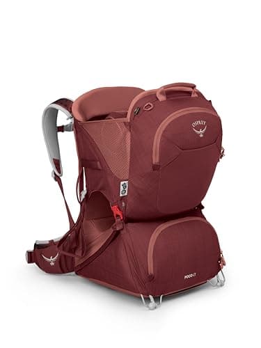 Osprey Poco LT Lightweight Child Carrier Backpack - Compact, Travel-Ready with Sunshade and Adjustable Fit - Lightweight, Comfortable Hiking for Toddlers, Red Mountain - Image 1