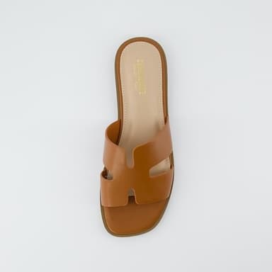 CUSHIONAIRE Voyage Cutout Strap Slides for Women, Slip On Summer Flats, Trendy Footwear, Comfortable Vacation Style Sandals for Women 2025, WHISKEY 11W - Image 8