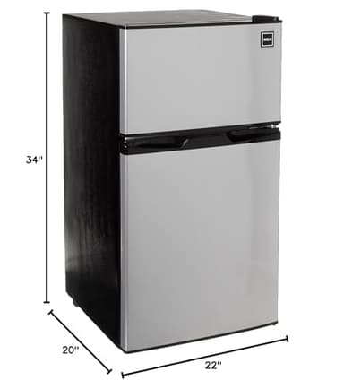 RCA RFR836 3.2 Cu Ft 2 Door Fridge and Freezer, Stainless Steel - Image 3