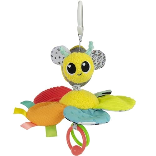 Lamaze Clip On Car Seat and Stroller Toy - Buzzy The Bee - Crinkle Car Seat and Stroller Toys - Sensory Travel Toys for Babies - Infant Toys Ages 0 Months and Up - Image 1