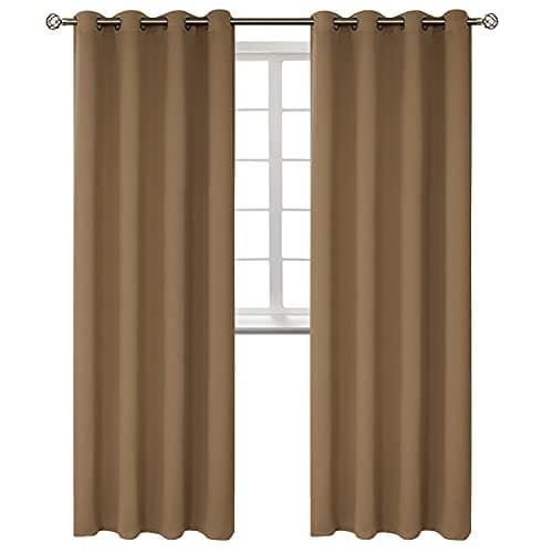 BGment Blackout Curtains for Living Room - Grommet Thermal Insulated Room Darkening Curtains for Bedroom, 2 Panels of 52 x 108 Inch, Taupe - Image 1