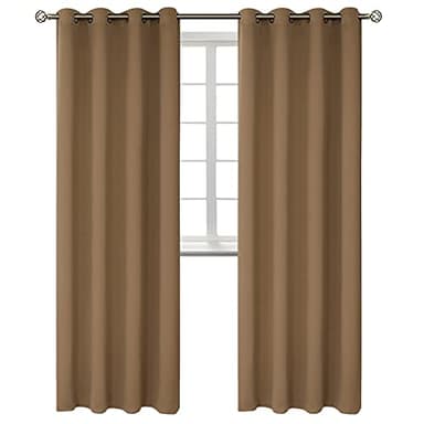 BGment Blackout Curtains for Living Room - Grommet Thermal Insulated Room Darkening Curtains for Bedroom, 2 Panels of 52 x 108 Inch, Taupe - Image 1