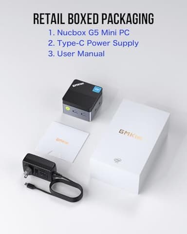 GMKtec Mini PC Intel N97 (Turbo 3.60GHz) Micro Desktop Computer 12GB DDR5 256GB SSD for Business, School, Office, Pocket Mini Computers Nucbox G5 - Image 9