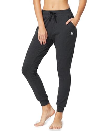baleaf Womens Sweatpants Cotton Joggers with Pockets Lounge Sweat Pants Tapered Casual Running Workout Yoga Charcoal Size L - Image 1