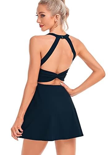 Womens Tennis Dress with Built in Shorts and Bra Workout Dress Golf Athletic Dress for Women - Image 4